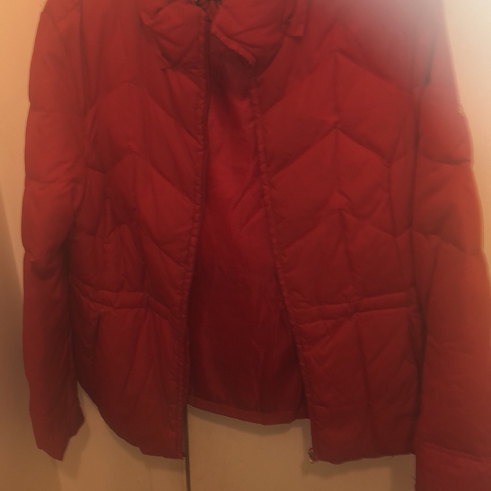 Guess red coat looks lovely